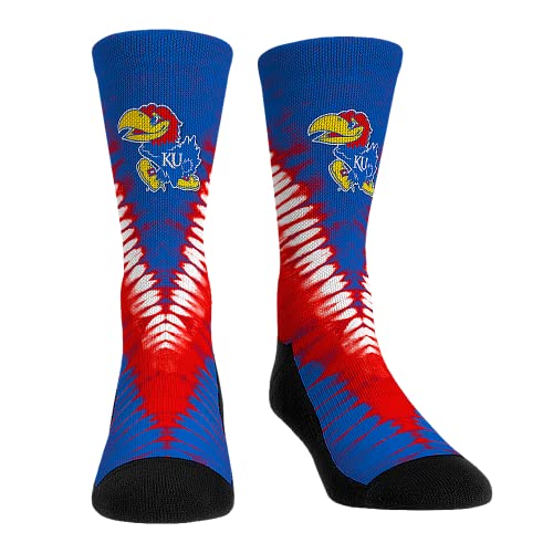 Rock 'Em NCAA Kansas Jayhawks - V Shape Tie Dye Socks (S-M)