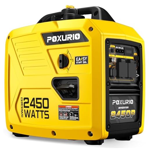 2450-Watt Portable Inverter Generator for Home Use, 1.6Gallon Large Fuel Tank Up to 8.3 Hours Use, 120V Gas Powered Generator Super Quiet - EPA Compliant，Yellow