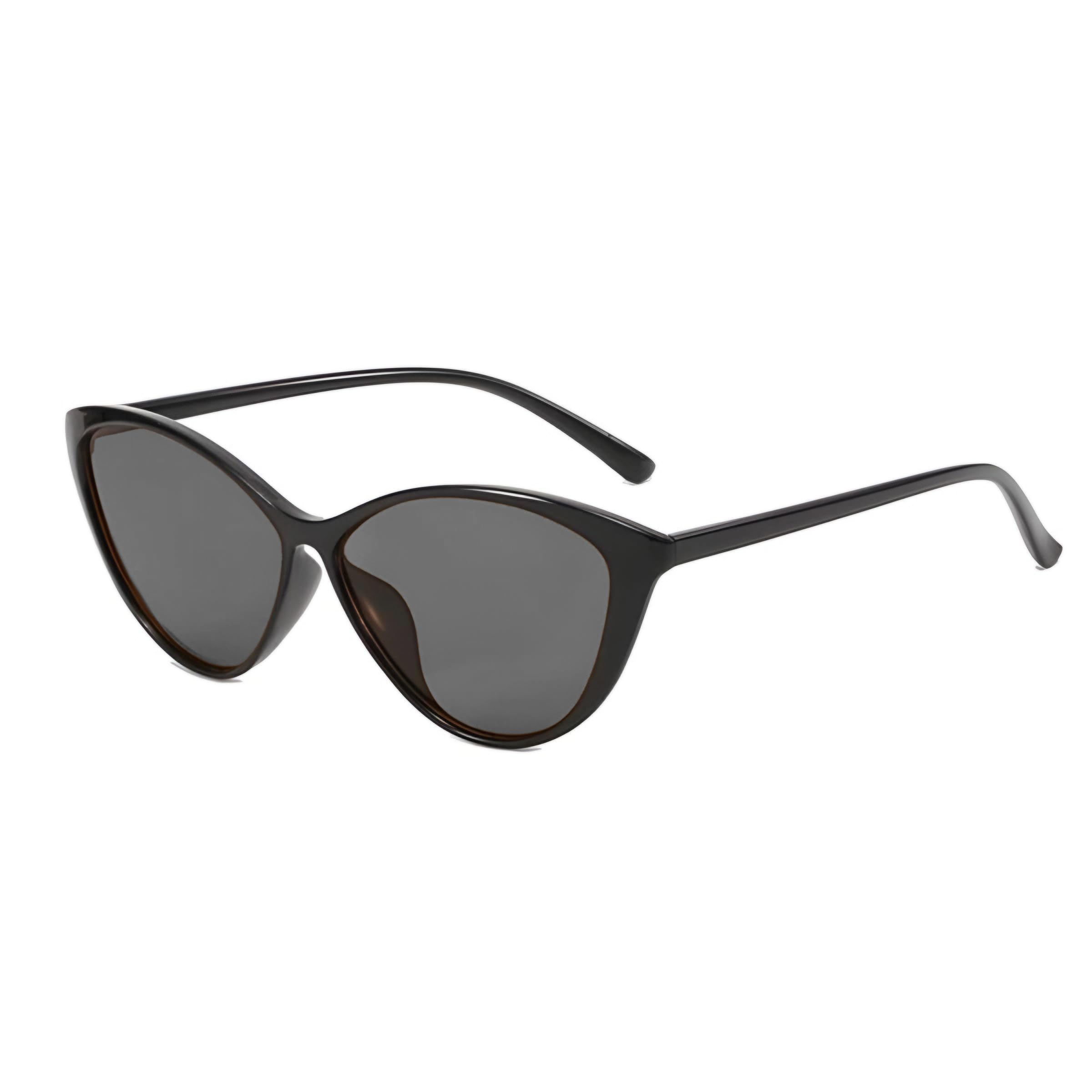 Style Cat-Eye Ultra-Light Sunglasses Anti-UV Big Face Myopia Sunglasses (Black)-image-47