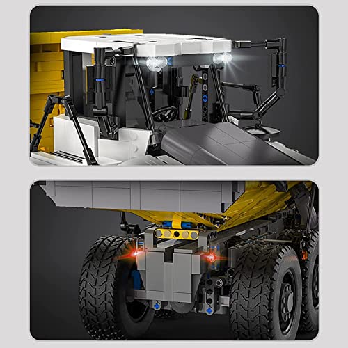YANANCCE CADA C61054W Technology Dump Truck Building Blocks Kit, Mit Led-Licht, Fernbedienung Und 3 Motoren, 3067… – Bild 6