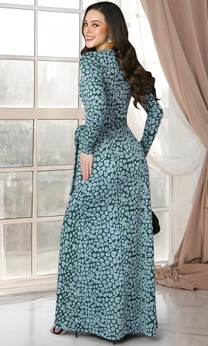 Image of KOH KOH Womens Long Sleeve V-Neck High Slit Cocktail Evening Gown Maxi Dress