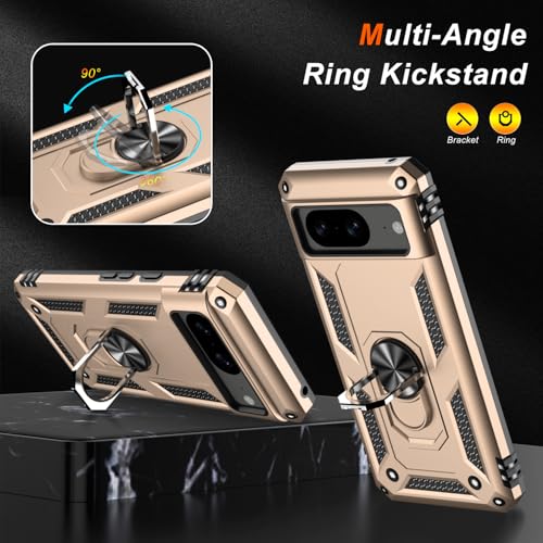 Coque Google Pixel 8 LUMARKE avec béquille et anneau magnétique de protection - 4