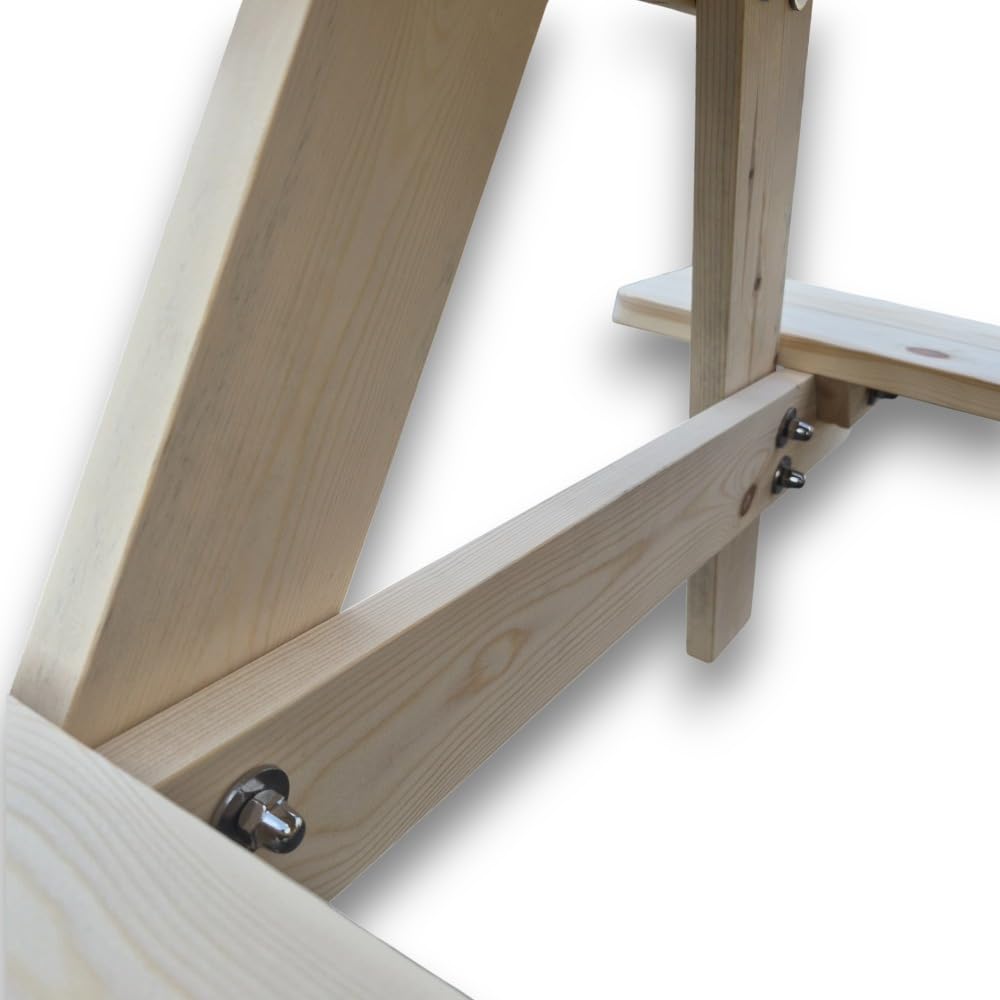 SUNWOOD Tavolo Picnic per Bambini in Legno di Pino Nordico da Esterno, 90x90x50 cm, Set Giardino con Panche Integrate, Struttura Robusta 23mm, Angoli Arrotondati, Preassemblato, Made in Italy