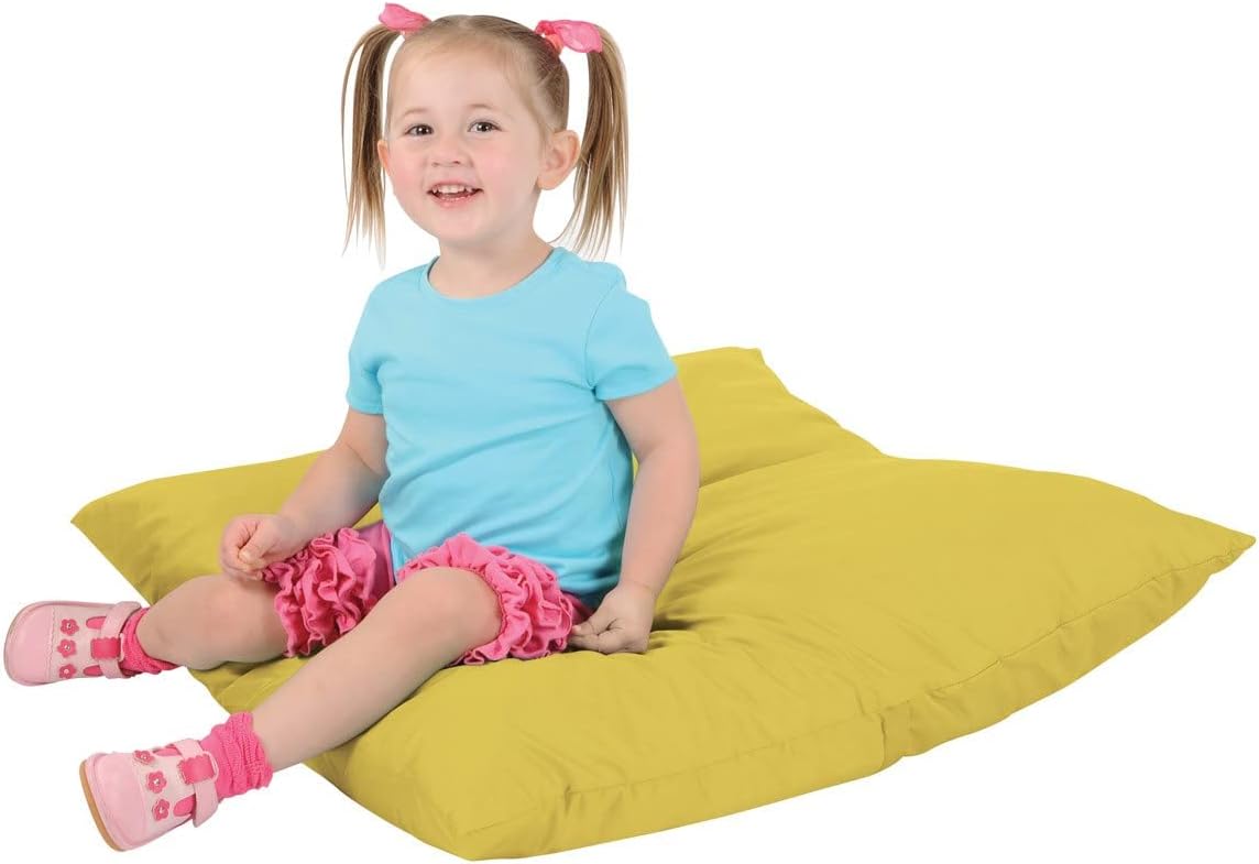 Kaplan Early Learning Jumbo Pillow with Removable Cotton Chintz Outer Cover - Yellow