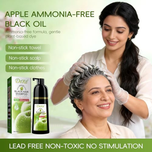 Tinte shampoo negro sin amoníaco para cobertura de canas miniatura 4