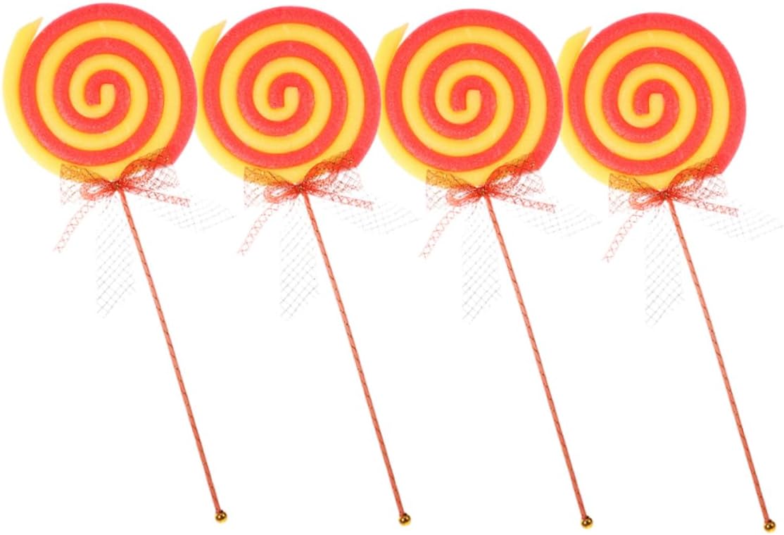 4pcs Large Realistic Foam Lollipop Props Fake Candy Models for Photography Party Decorations Holiday and Birthday Photo Shoot Accessories