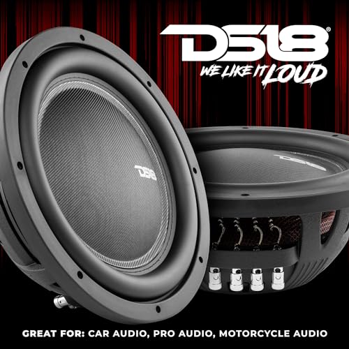 DS18 IXS10.4D Shallow Car Subwoofer - 10" 1000W MAX Power, 500W RMS, Dual Voice Coil, 4+4 Ohms Impedance (1 Speaker) by DS18 - Image 3