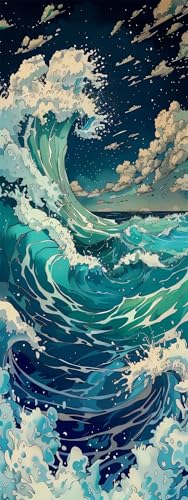 Peinture Diamant XXL Vagues Océaniques Grand Format 60x160cm pour Broderie Adulte