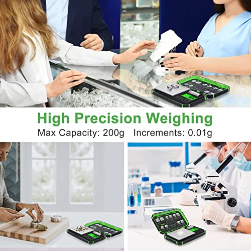 Fuzion Tu-X Digital Gram Scale, 200G/0.01G Pocket Herb Scale With 6 Units For Personal Hobbies, Small Scale .01 Gram Accuracy Measuring Jewelry, Food, Powder #TOP2