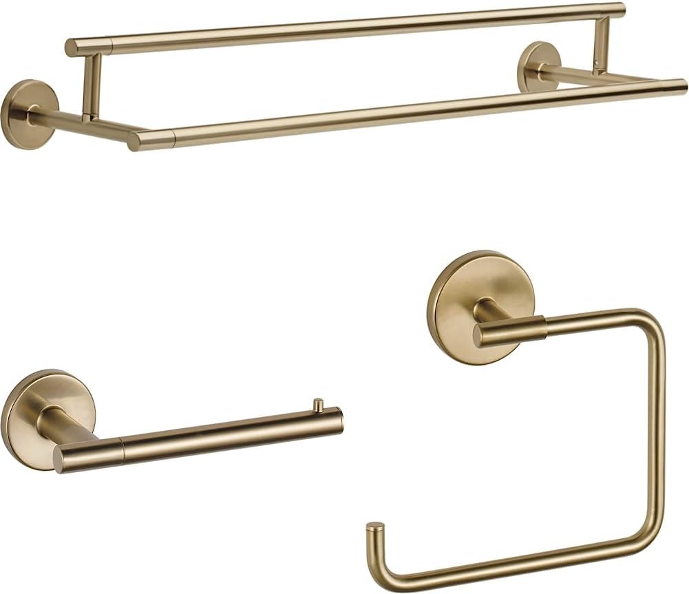 75925-CZ Trinsic Double Towel Bar, 24 Inch, Champagne Bronze & 75950-CZ Trinsic Toilet Paper Holder & 759460-CZ Trinsic Towel Ring, 2 x 6.41 x 5.69 Inches, Champagne Bronze