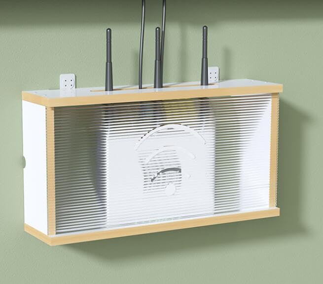 Scatola Porta Router WiFi Da Parete - Bianco | Senza Fori | Organizza Cavi Casa/Ufficio - Foto 3