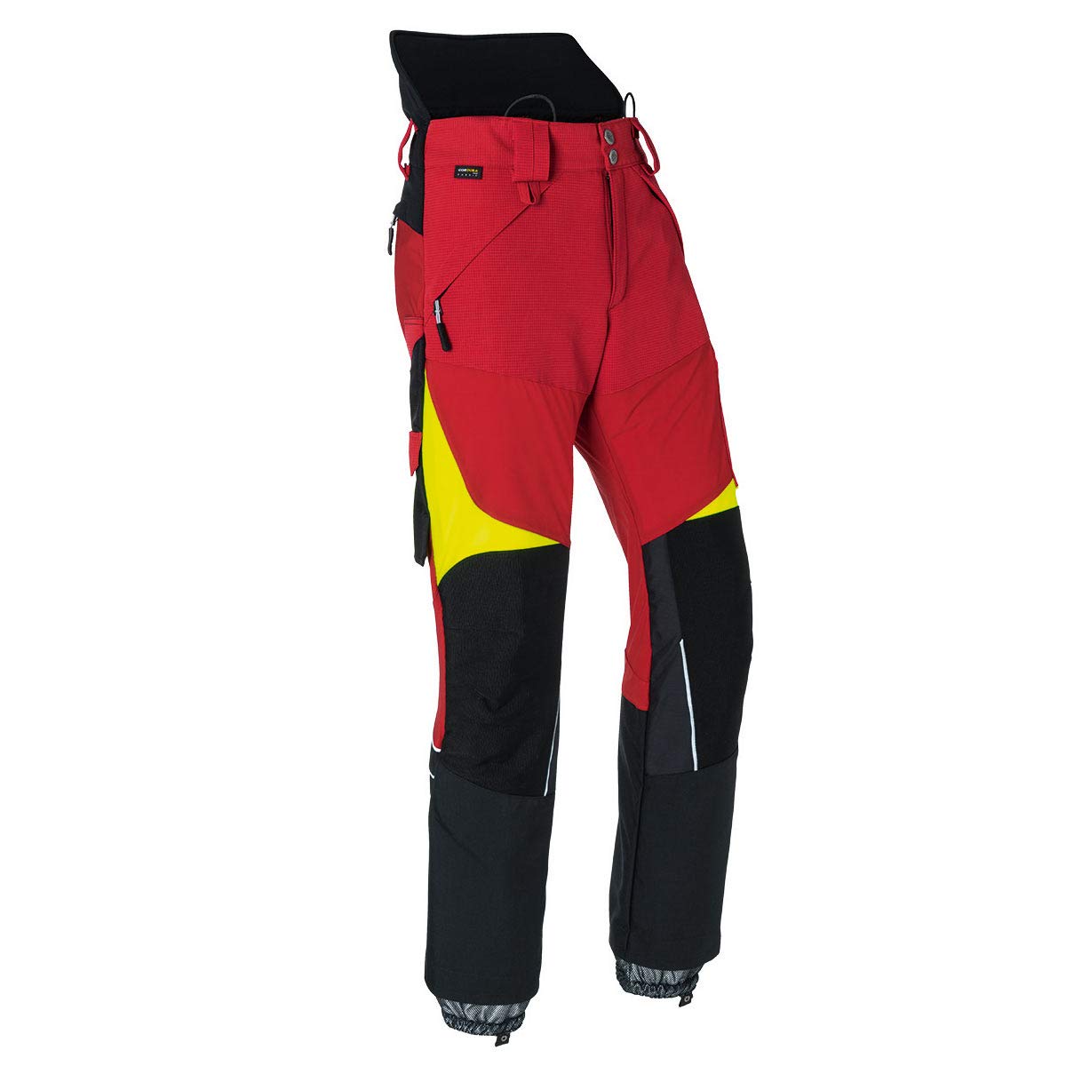 KÜBLER Schnittschutzhose Pro | KWF-Profi | Schnittschutz Klasse 2 | Cordura® verstärkt | wasserabweisend | schmutzabweisend | atmungsaktiv | Farbe:rot/warngelb | Größe: M-82