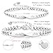Malihome Personalized Infinity Couple Chain Bracelet Set,Customizable Name Engraving, Adjustable Length with Heart Charm, Matching His and Hers Jewelry (Silver)