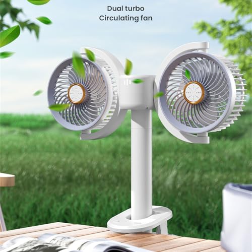 Ventilateur double tête USB à clipser avec angles ajustables - 7