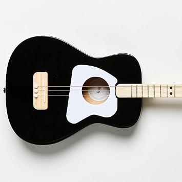 Loog Pro Acoustic kids Guitar 3-strings Ages 6+ Learning App and Lessons Included Black