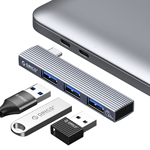 ORICO USB-C Hub für MacBook, 3 IN 1 USB C Adapter mit 1 USB 3,0, 2 USB 2,0, Mini Aliumum Dockingstation Kompatibel mit iPad Pro 2021 2020 2018 12,9 11-Zoll iPad Air 4