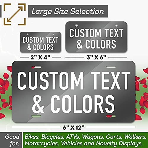 Mini License Plates Personalized, Custom License Plate for Bikes, ATV, Kids Car, Kids Bike, Golf Cart, Wagons and Key Rings | 3X6 Inch Metal - 40 Colors, 20 Fonts, by: My Sign Center, USA - Thumbnail 4