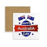 Classification : Coaster DIYthinker Australie Drapeau Heureux Jour de l\'Australie Tasse Place Coaster Porte-Absorbant Pierre pour Le Cadeau de Boissons Multicolor