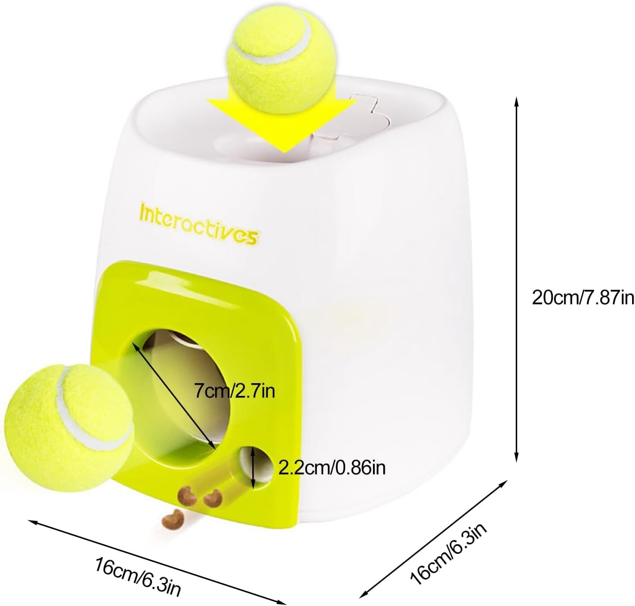 Dog Ball Reward Toy, Interactive Pet Fetch Toy, Dog Throwing Ball Toy for Indoor, IQ Training Food Dispenser Toy Dog Ball Rolling Toy for Large Medium Small Dogs(Cannot Launch)