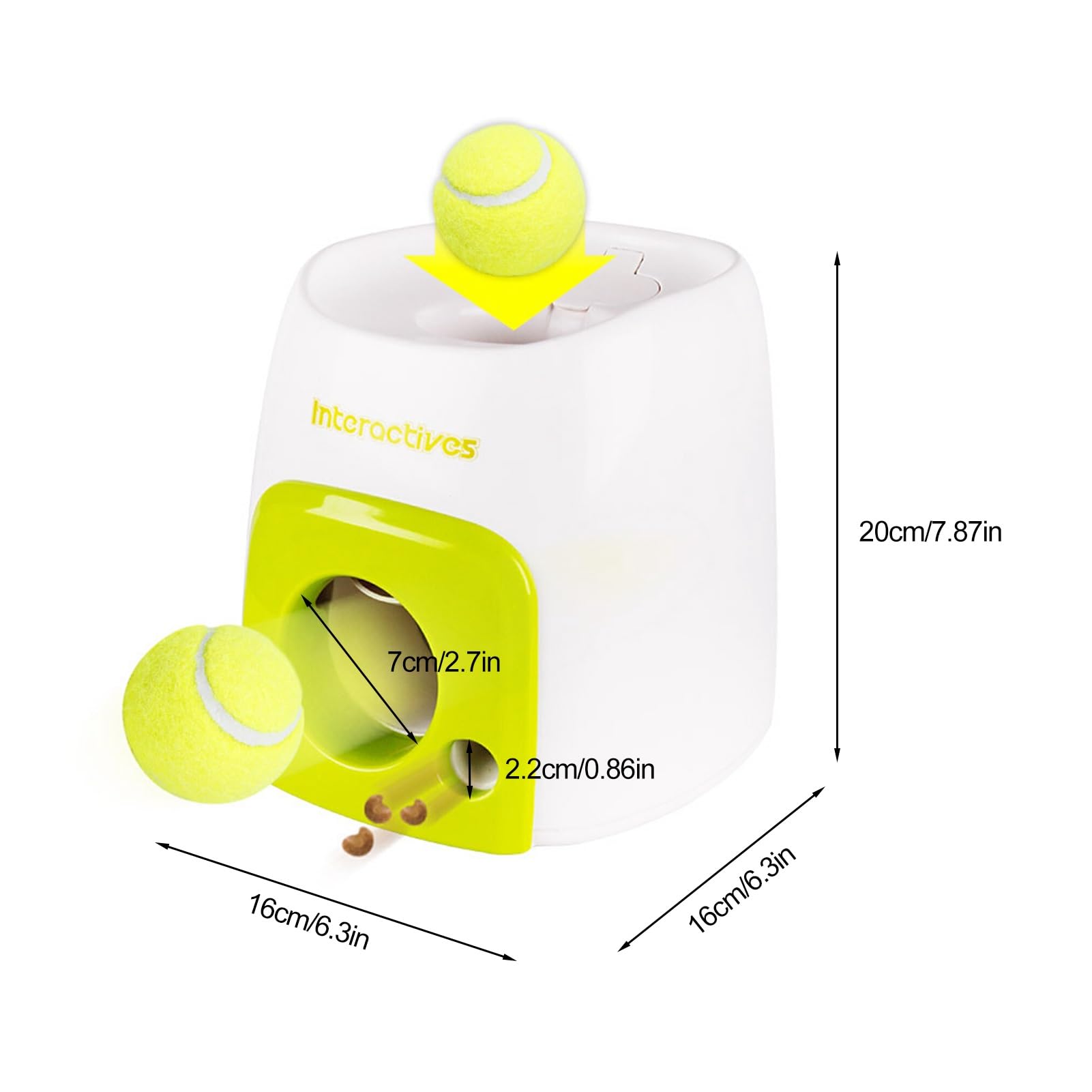 TITA-DONG Distributeur Interactif de Balles et de Friandises pour Chien, Machine de Récompense de Tennis, Distributeur de Jouets, Jeu d'exercice, Jouet pour Chien, Mangeoire Intelligente