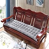 Graue Gartenbank-Kissenauflage für 2-/3-Sitzer-Bank, Dicke und warme Sitzauflage für den Außenbereich, für Terrassen-Chaiseschaukel, 170 x 50 cm