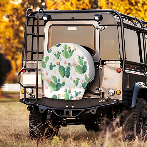 Dalzium Cactus Spare Tire Cover, Wheel Protectors Waterproof Dust-Proof Universal Wheel Tire Cover Fit For Trailer Rv Suv Truck Camper Travel Accessories 16 Inch #TOP6