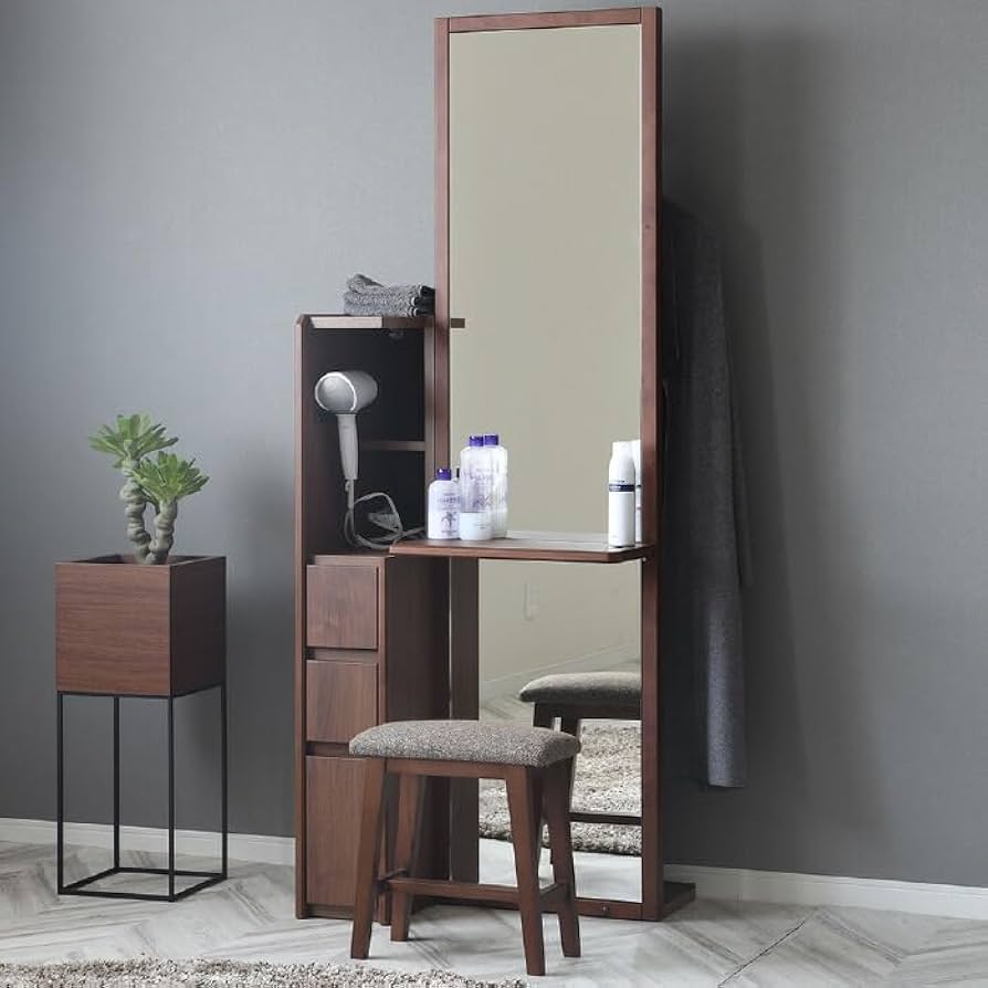 Amazon｜姿見ドレッサー スツール付き 全身鏡 CWドレッサー
