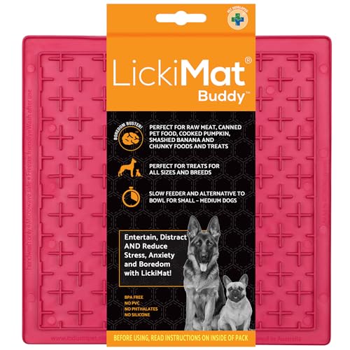 LICKIMAT Buddy - in 2 Größe und div. Farben, Farbe:pink, Größe:small - 20 x 20cm