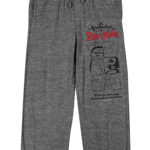Adventures of Billy & Mandy Comic Panels Men's Gray Heather Sleep Pajama Pants2