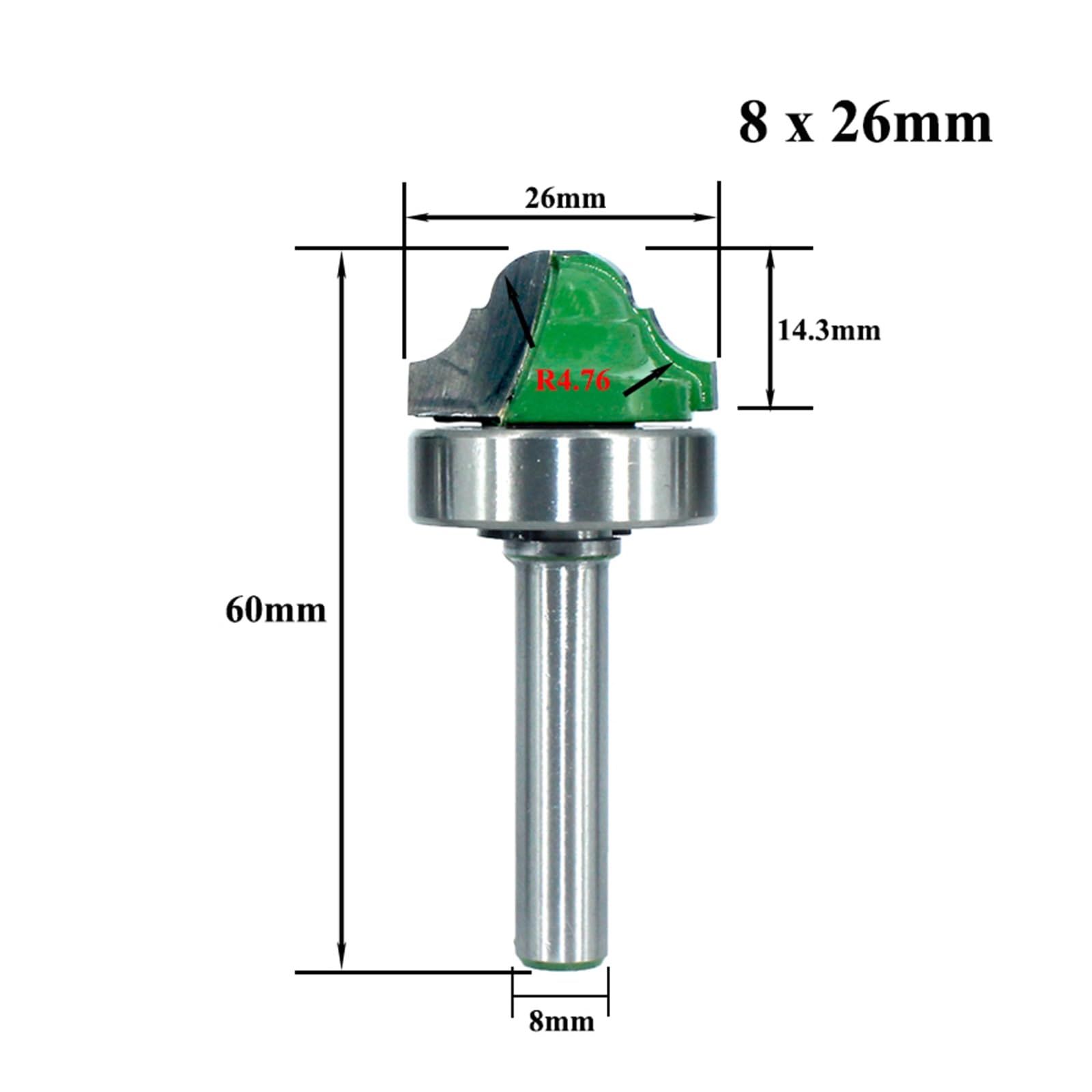 4 sztuk zestaw 8mm Shank Bit łożysko podwójne rzymskie krawędzie frez do drewna stolarka linia nóż Hobbing MC02101