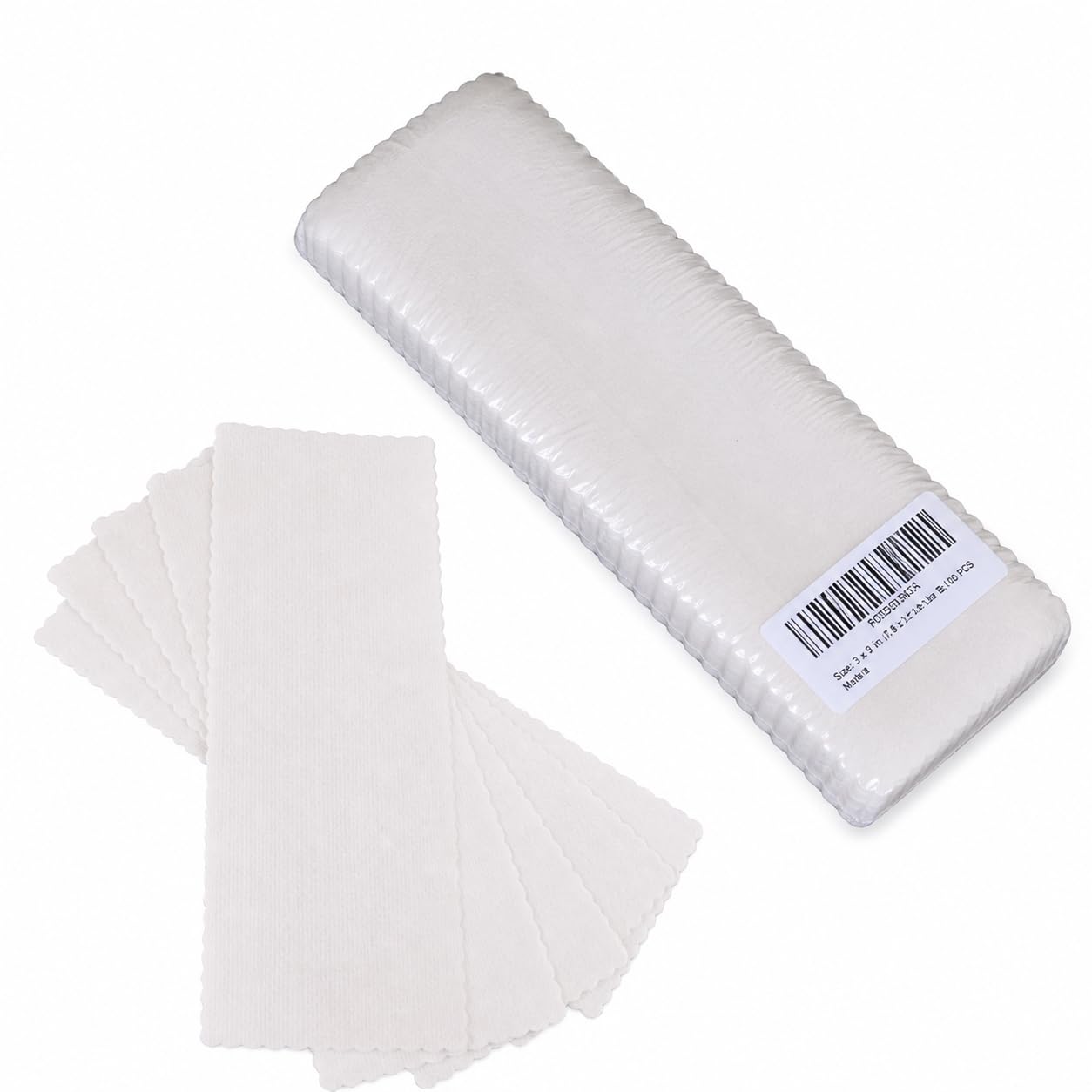 Huini 100 Pcs Natural Muslin Epilating Waxing Strips, 3 x 9 Inch