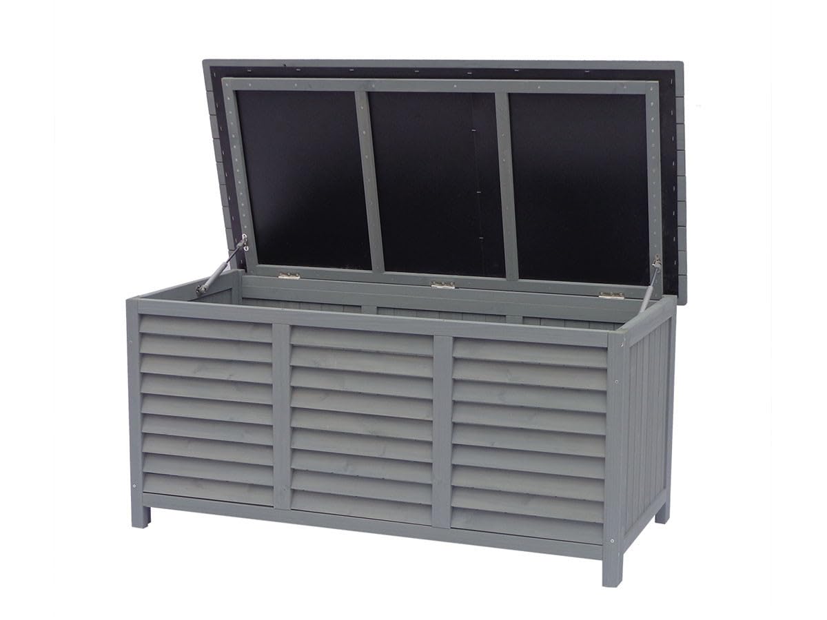 Coffre de Jardin en Bois Macao - 130 x 64 x 60 cm - Anthracite