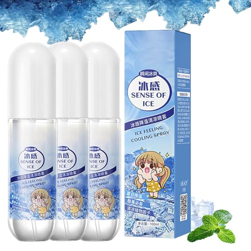 Spray de refrigeración de menta para clima cálido, spray refrescante para cuerpo y cara, spray fresco portátil, spray de menta natural instantáneo, spray de menta para enfriamiento rápido
