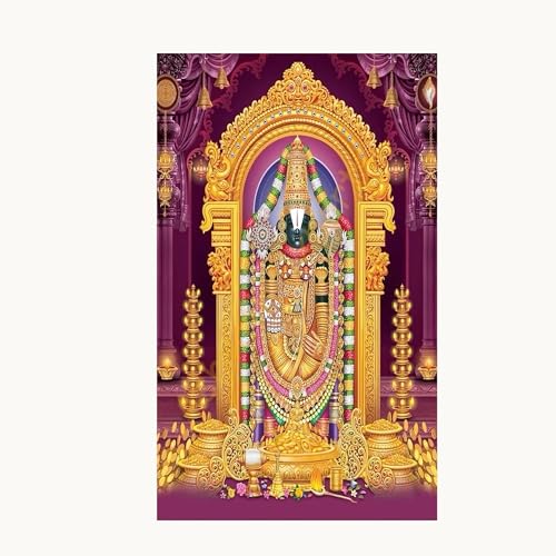 Image of Special You Venkateswara Swamy Backdrop Decoration Cloth (5 * 3ft), tirupati Balaji Idol, Pooja Room Decoration Items, Traditional Backdrop Decorations Cloth, Backdrop for Pooja Decor- 1Pc