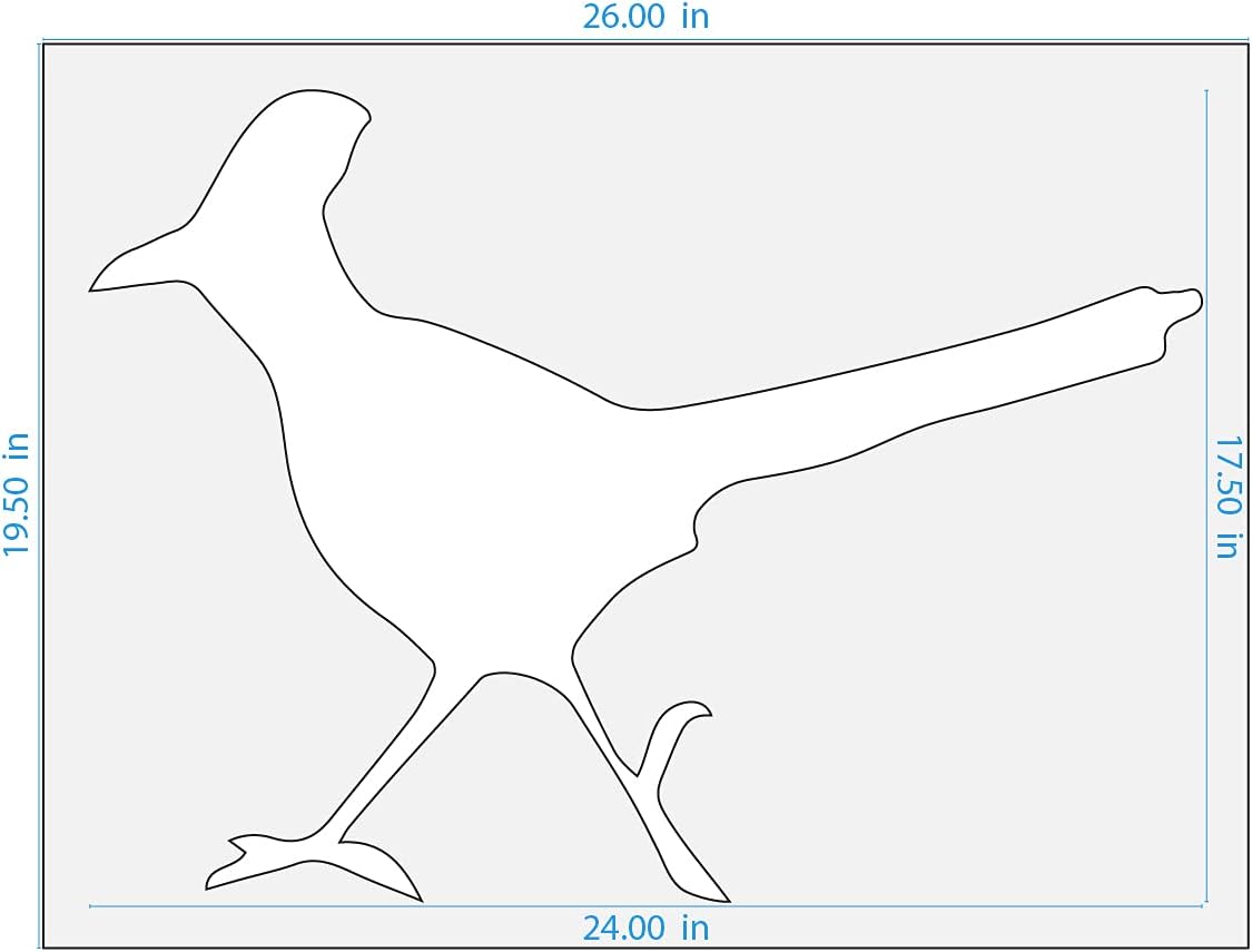 Stencil Stop Roadrunner Bird Stencil - 14 Mil Mylar Plastic (24 x 17.5 inches)