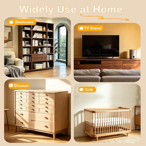 Image of No Drill Furniture Anchor for Baby Proofing, Adjustable Straps, 4 Packs