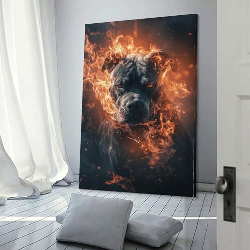 Décoration murale Flames_dog 30x45cm haut de gamme pour intérieur chic