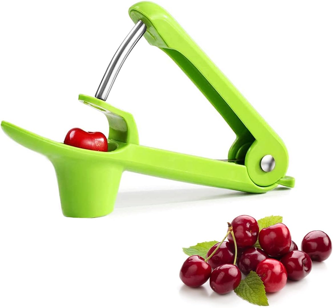 Cherry Pitter Tool, Cherry Pit Remover Tool, Cherry Picker, Fruit Core Remover Design for Make Delicious Cherries Dishes and Cocktail Cherries (Black)