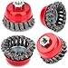 Brosse Métallique Nettoyage, 4 Pièces M14 Brosse à Fils Métalliques Torsadés, Diamètre 75mm, pour Meuleuse D'angle Brosse Boisseau Meuleuse Dérouillage Corrosion L’enlèvement de Peinture
