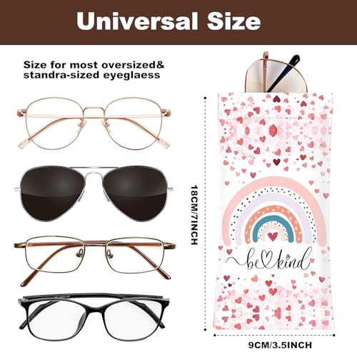 Image of Anikathy 2Pcs Sunglass Eyeglass Glasses Case Soft PU Leather with Cleaning Cloth Portable Glasses Pouch Bag for Men Women