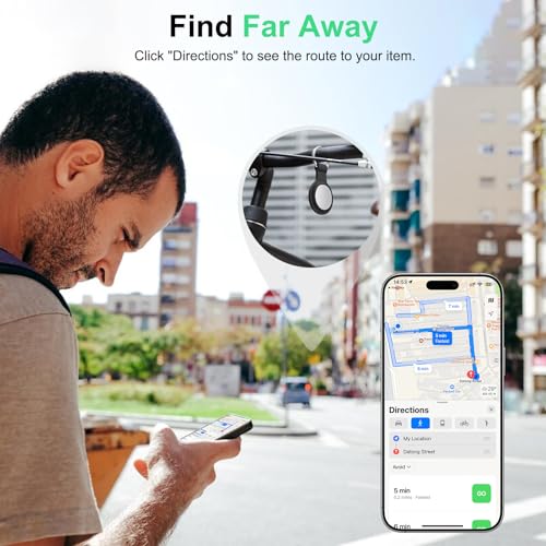 Image of Air Tracker Tag Works with Apple Find My (iOS Only) Includes Replaceable Battery, Bluetooth Smart Item Locator Key Finder for Keys, Luggage, Wallet, Pet, Car, Bike (Black, 2-Pack)