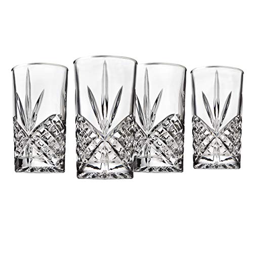 Godinger Dublin Highball Glasses with Platinum Rim #TOP21