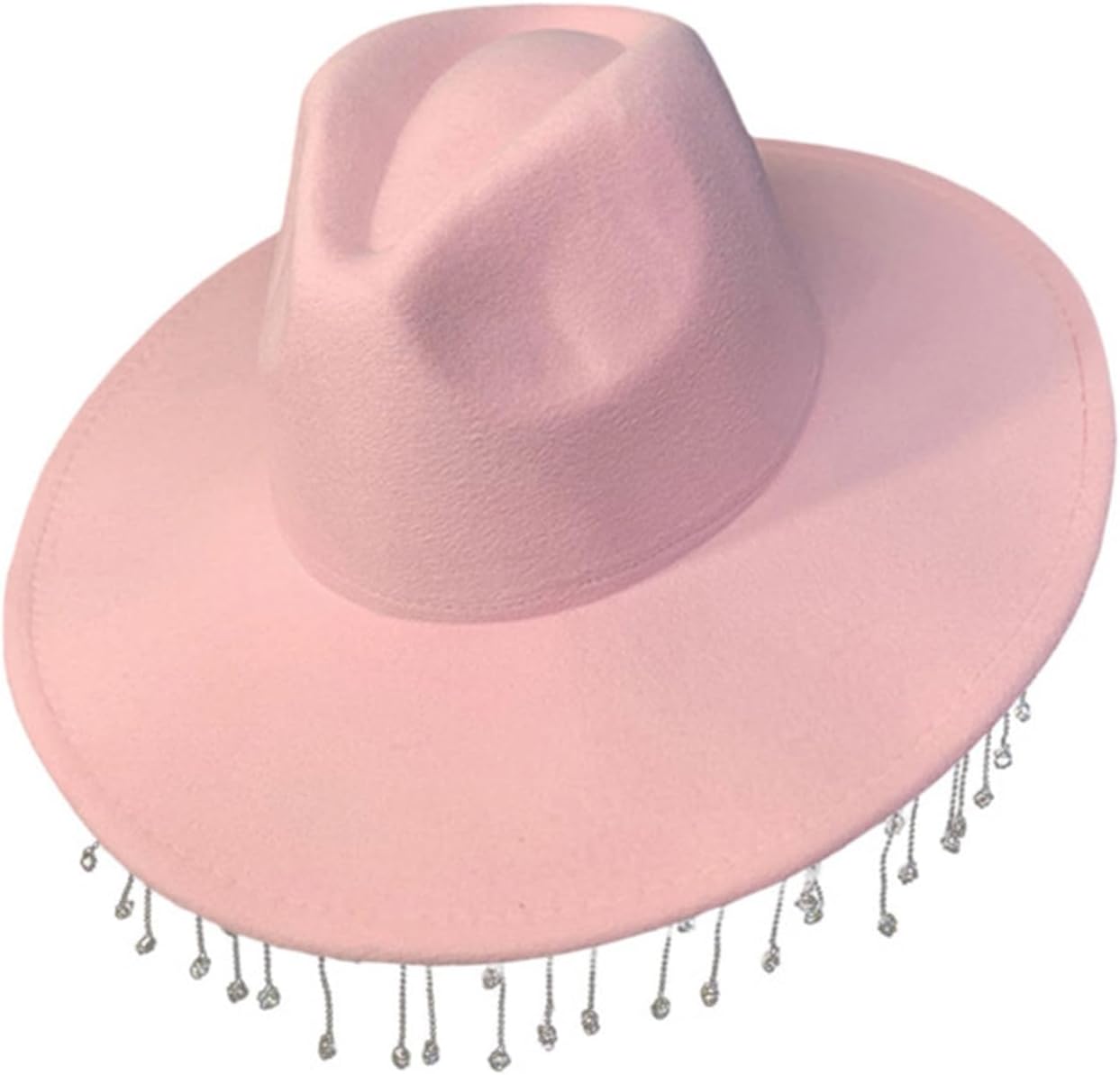 Cowboy hat,Shimmering Tassels Hat Bride Western with Rhinestones