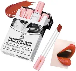 Conjunto de Batons 4 Cores/Set, Batom Matte de Longa Duração, à Prova d'Água e com Acabamento a Veludo