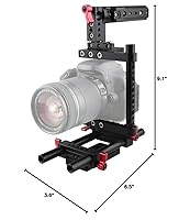 Vista 9 de CAMVATE Placa de montaje de trípode con mango superior para cámara compatible con Sony Panasonnic (rojo) - 1386