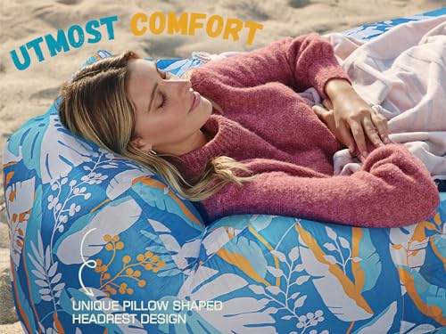 Image of WEKAPO Inflatable Sun Lounger, Air Sofa, Hammock, Portable, Waterproof and Leak-Proof, Ideal for Backyard, Beach, Travel, Camping, Picnics and Music Festivals