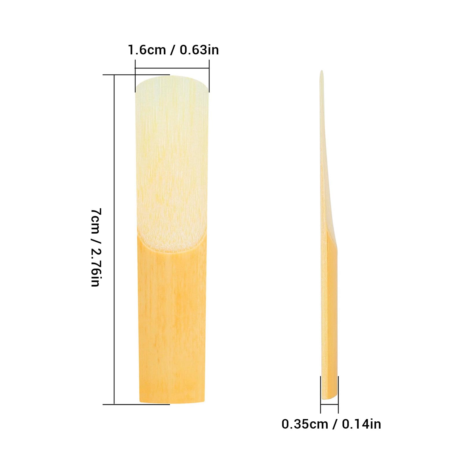 10 Pcs Alto Saxophone Reeds 7x1.6x0.35cm/2.76x0.63x0.14in 2.5 Strength E Flat Alto Sax Reeds for Saxophone Beginner and Saxophonist