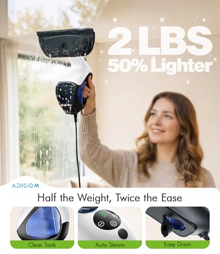 Image of Handheld Steam Cleaner for Home 3s Instant Heat-Up No Need to Wait, Upgrade 2 LB Light Weight Easy Refill Portable Steamer Cleaner for Furniture Couch Grout Walls Kitchenware (White)