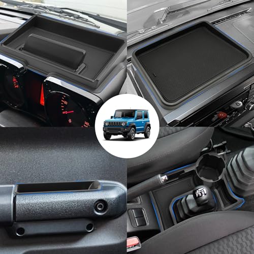 SHAOHAO 4-Piece Set Suzuki Jimny JB64W JB74W 2018-2025 (Central Console Organizer, Rear Dashboard Organizer) Suzuki Jimny Accessories