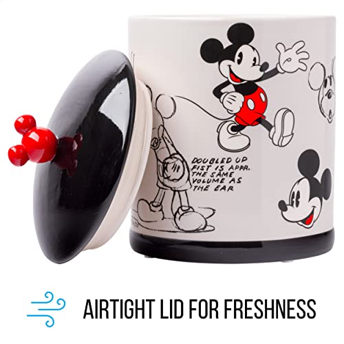 Silver Buffalo Vintage Mickey Mouse Sketches Ceramic Canister Snack Cookie Jar (Large) #TOP4